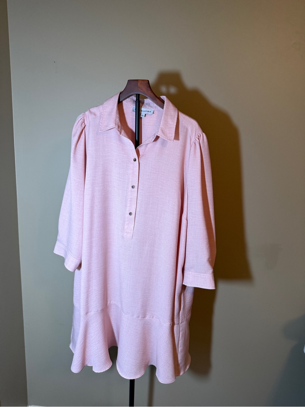 Emma & Michele Pale Pink Collared Button Tunic